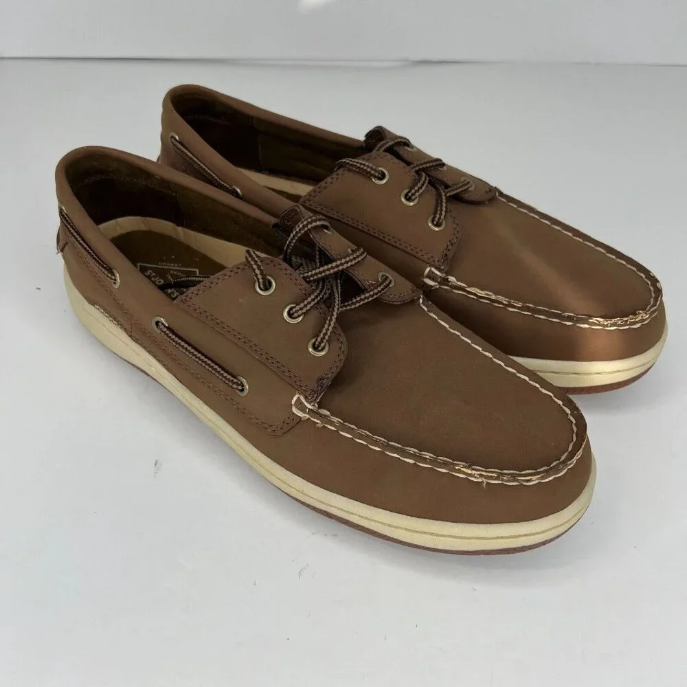 St John's Bay Mens 0168050 Brown Classic Slip On Size 9.5 M Boat Shoes